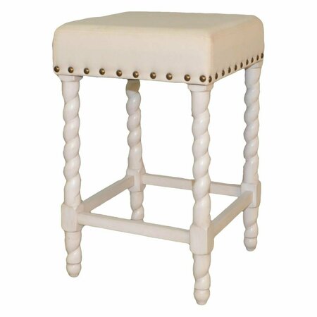 GUEST ROOM 24 in. Remick Counter Stool Vintage - White & Linen GU2844630